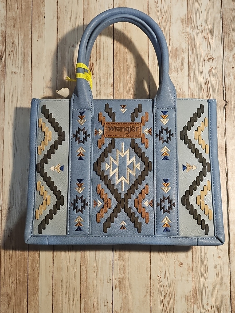 Wrangler Light Blue Southwestern Embroidered Satchel